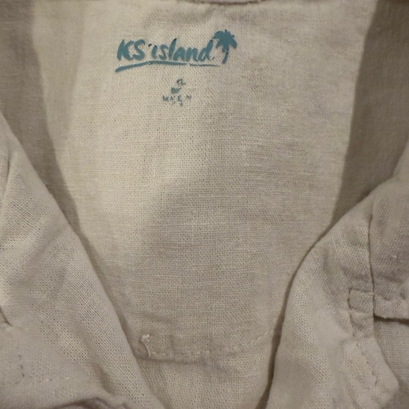 KS Island Linen Blend Button Down Shirt Size 3XL. Swim/ cover, tropical, boho. - Picture 6 of 8